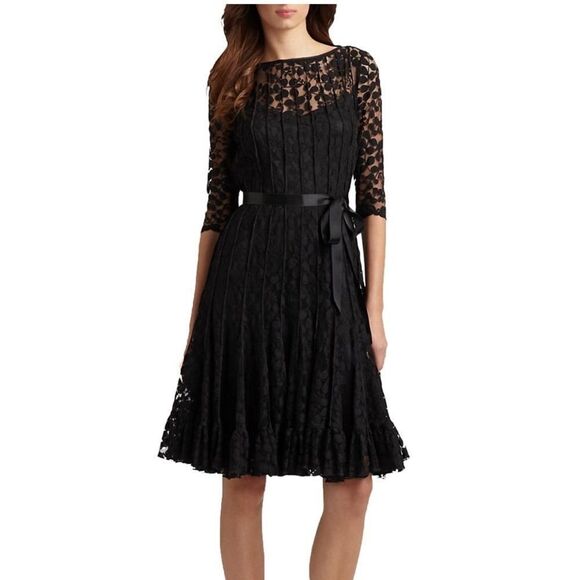 Teri Jon by Rickie Freeman Lace Pintuck Dress size 14 - Picture 1 of 13
